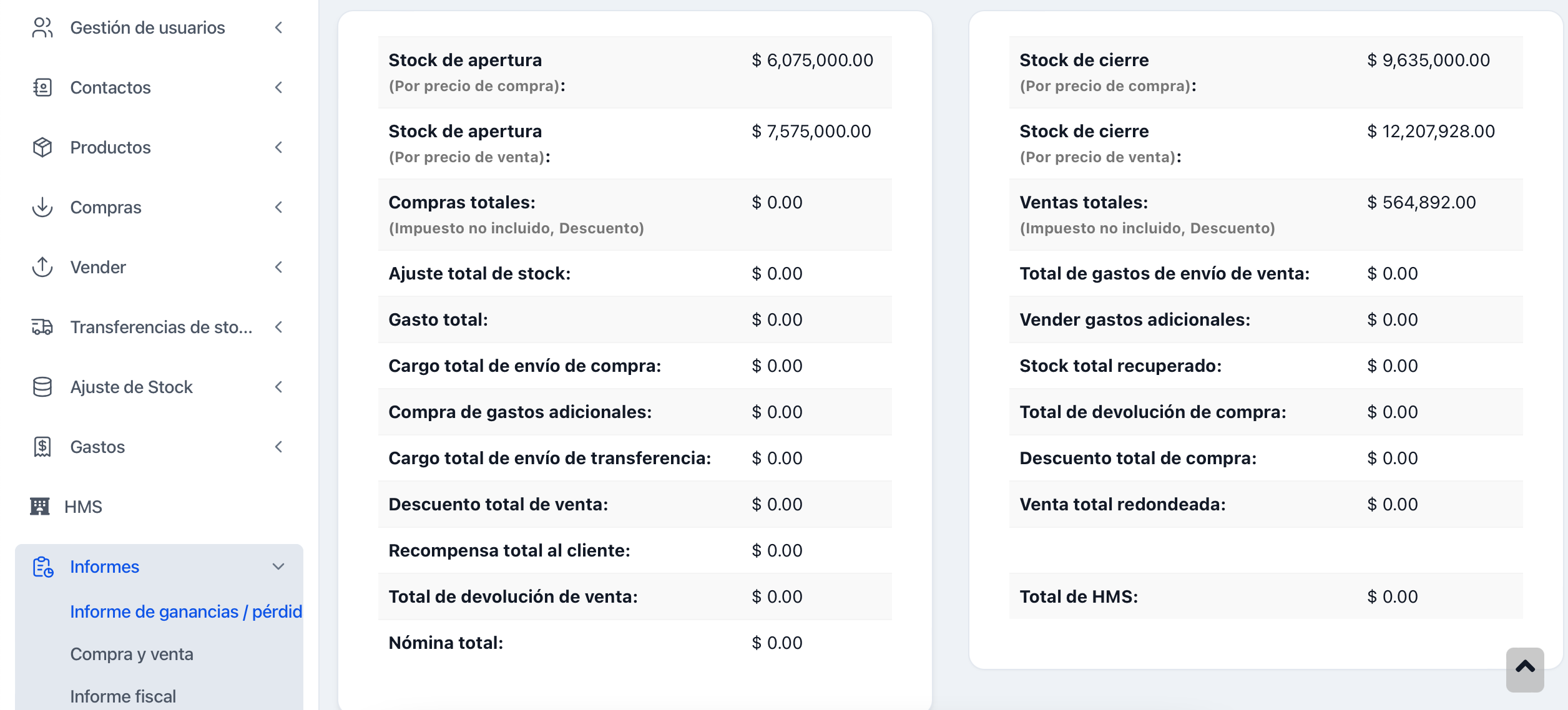 Screenshot Sistema Contabilidad